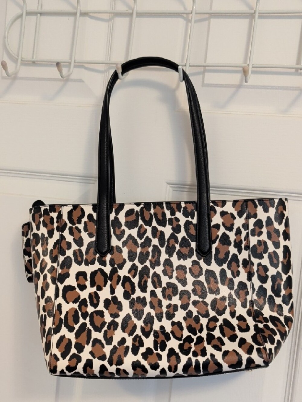 kate spade Leopard-Print Tote with Black Handles
